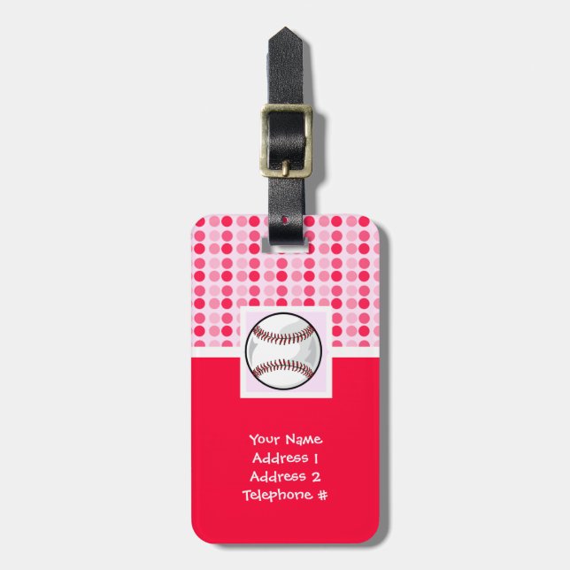 Cute Softball Bagagebricka (Vertikal Framsida)