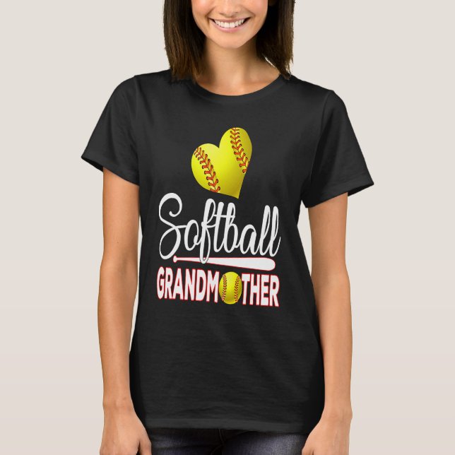 Cute Softball Grandmother Baseball  Women Mother's T Shirt (Framsida)