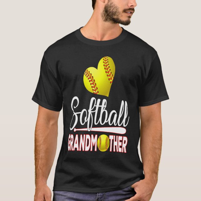 Cute Softball Grandmother Baseball  Women Mother's T Shirt (Framsida)
