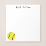 Cute Softball-Personlig Anteckningsblock<br><div class="desc">Ett sött anteckningsblock med fotboll,  med ett modernt typsnitt för kalligrafi. Teckensnittet stil och färg kan ändras med hjälp av onlinen mall verktyg.</div>