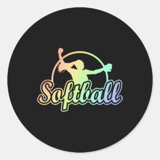 Cute Softball Runt Klistermärke