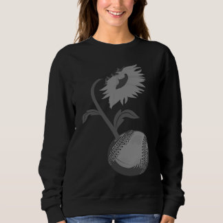 Cute Softball Sunflower  For Sports Flower  Women T Shirt