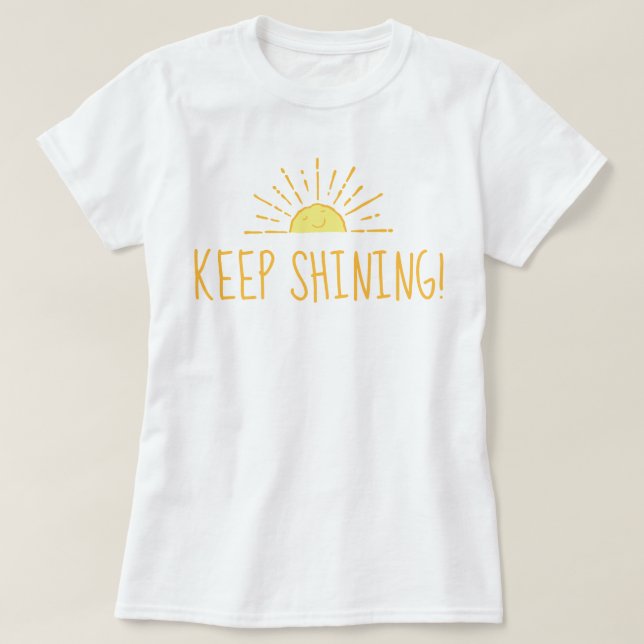Cute Sol Behålla Shining T Shirt (Design framsida)