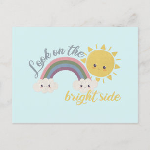 Cute Sol, Cloud & Rainbow: Titta på den ljusa sida Vykort