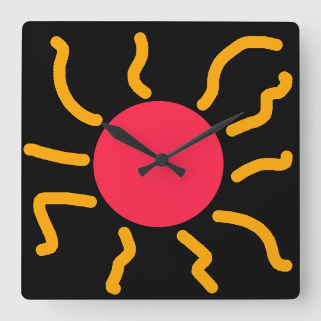 Cute sol fyrkantig klocka (Framsida)