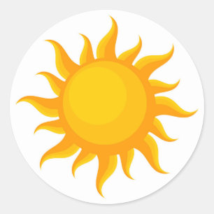 Cute sol illustration Sticker Runt Klistermärke