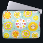 Cute Sol Mönster Laptop Fodral<br><div class="desc">En söt sol mönster laptop sleeve</div>