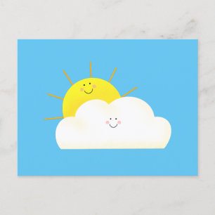 Cute Sol och Cloud Inbjudan Vykort