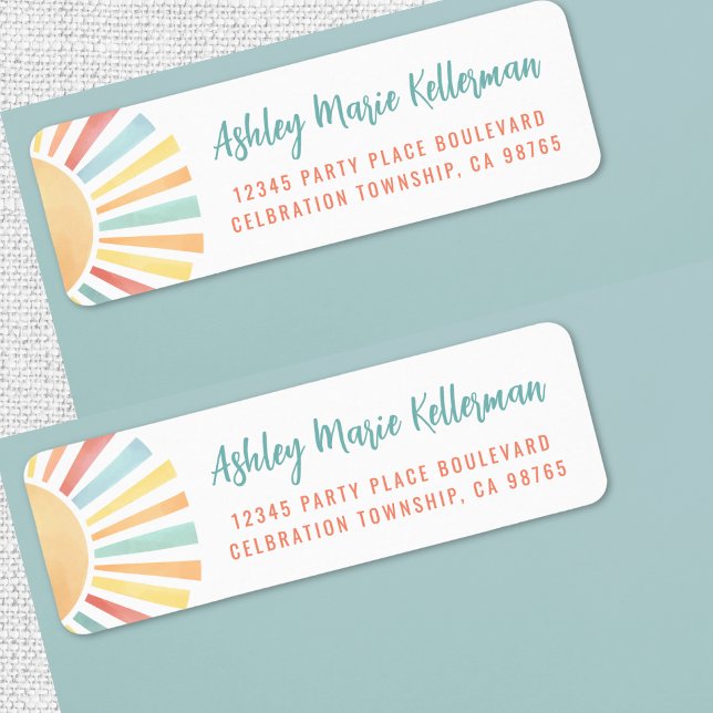 Cute Sol Returadress Returadress Etikett (Cute Sun Return Address label)