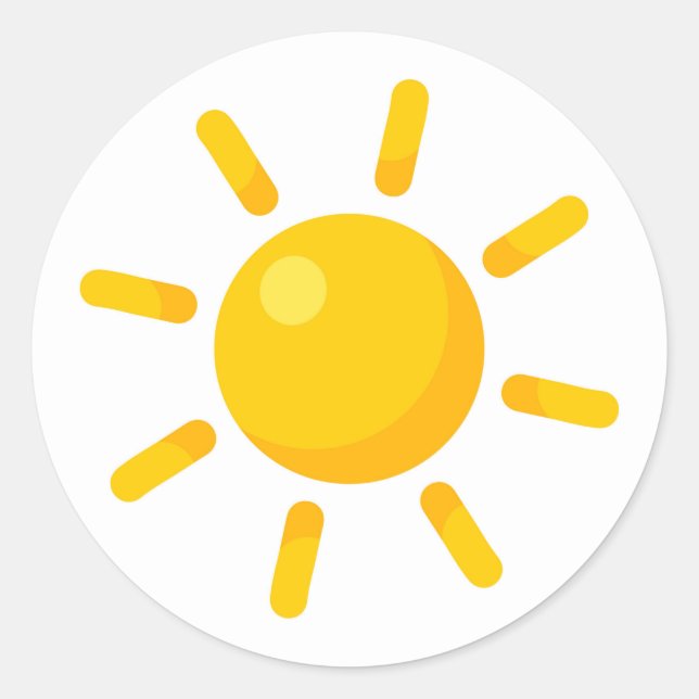 Cute sol runt klistermärke (Framsida)