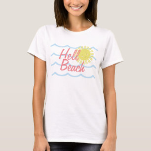 Cute Sol Sommar Beach Vågar T Shirt