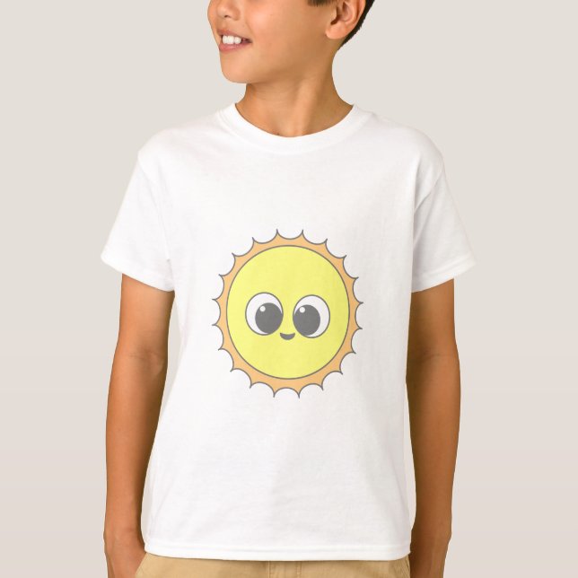 Cute Sol Teckning T Shirt (Framsida)