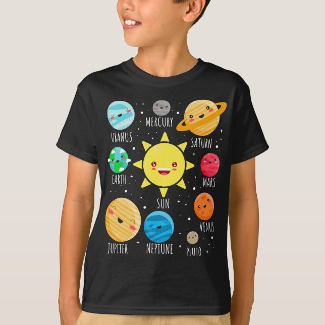 Cute Solar System Planets, Funny Galaxy Tee for Sp (Framsida)
