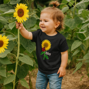Cute Solros Baby (lägg till Namn) Bra Jersey T-Shi Tee