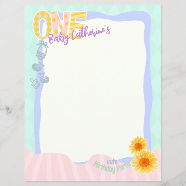 Cute Solros - första födelsedag (Framsida)