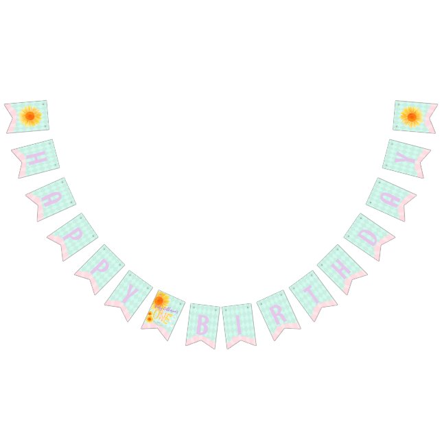 Cute Solros - första födelsedag Vimplar (Alla)