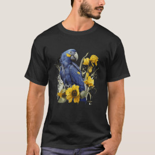 Cute Solros Hyacint Macaw Blue Watercolor Parr T Shirt