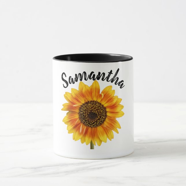 Cute Solros-Personlig Mugg (Center)