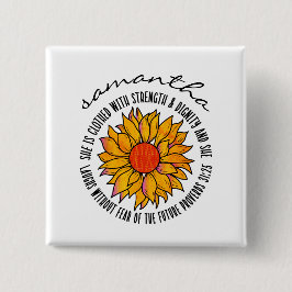 Cute Solrosskript, bible verse Knapp