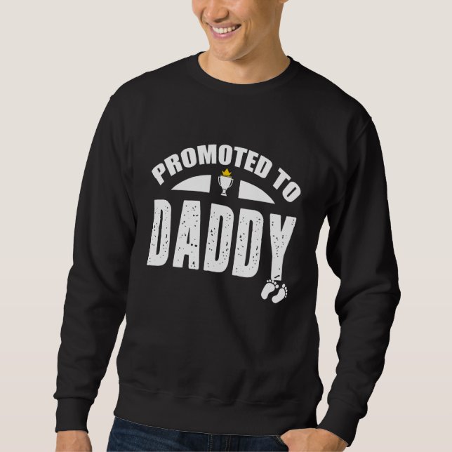 Cute som befordrades till Pappa First Pappa Funny  Lång Ärmad Tröja (Framsida)