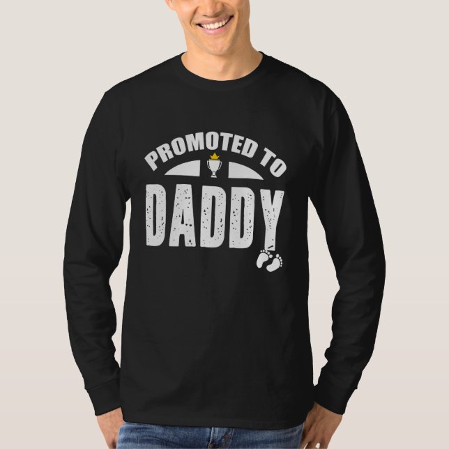 Cute som befordrades till Pappa First Pappa Funny  T Shirt (Framsida)