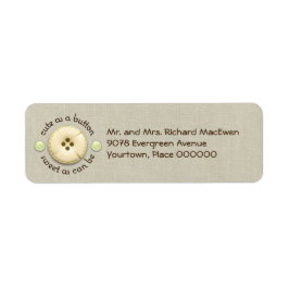 Cute som Button Baby Returadress Etikett