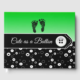 Cute som Button Baby Shower Keepsak Guestbook Gästböcker