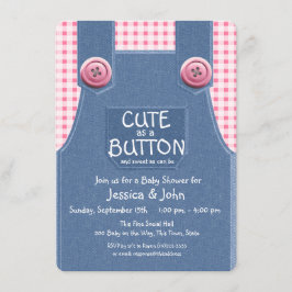 Cute som Button Denim och Rosa Inbjudningar