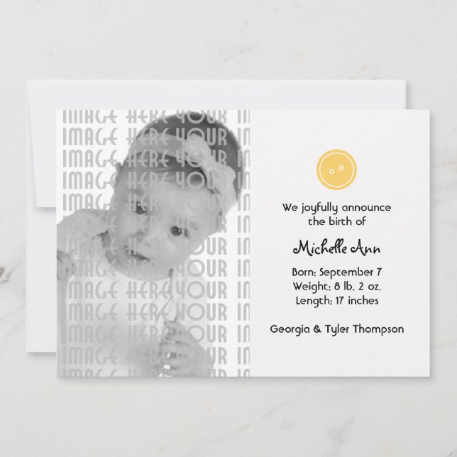 Cute som Button (Gult) Meddelande (Framsida)