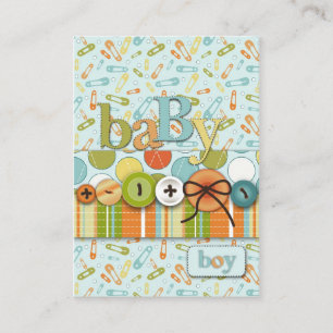 Cute som Button Pojke Baby Shower Tilläggskort