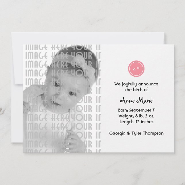 Cute som Button (Rosa) Meddelande (Framsida)