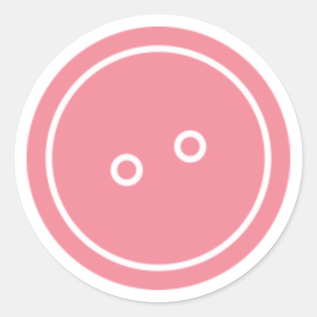 Cute som Button (Rosa) Runt Klistermärke (Framsida)