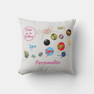 Cute som Button Sewing Quote Buttons Seamstress Kudde