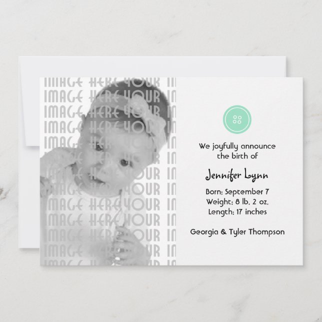 Cute som Button (turkos) Meddelande (Framsida)