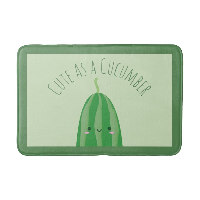 Cute som Cucumber Funny Kawaii Cutecumber Badrumsmatta (Framsidan)