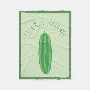 Cute som Cucumber Funny Kawaii Cutecumber Fleecefilt