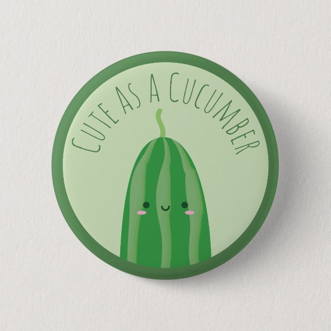 Cute som Cucumber Funny Kawaii Cutecumber Knapp (Framsida)