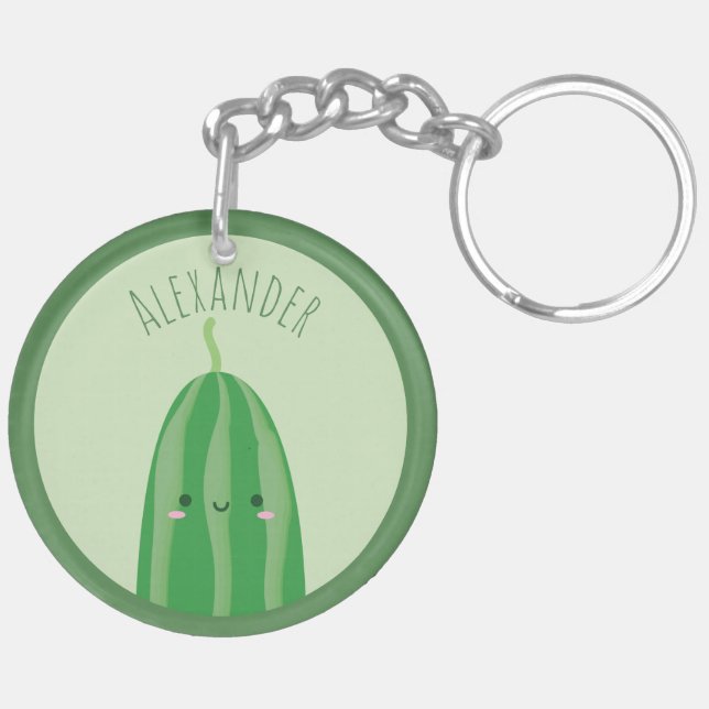 Cute som Cucumber Funny Kawaii Cutecumber Namn (Vänster Baksida)