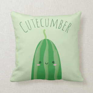 Cute som Cucumber Funny Kawaii Cutecumber Namn Kudde