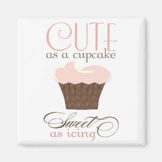 Cute som cupkaka! Rosa & Brown Magnet