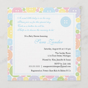 Cute som en Button Boy Baby Shower-inbjudan Inbjudningar