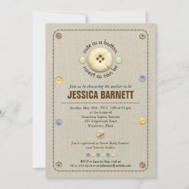 Cute som en knapp-babystölder inbjudningar