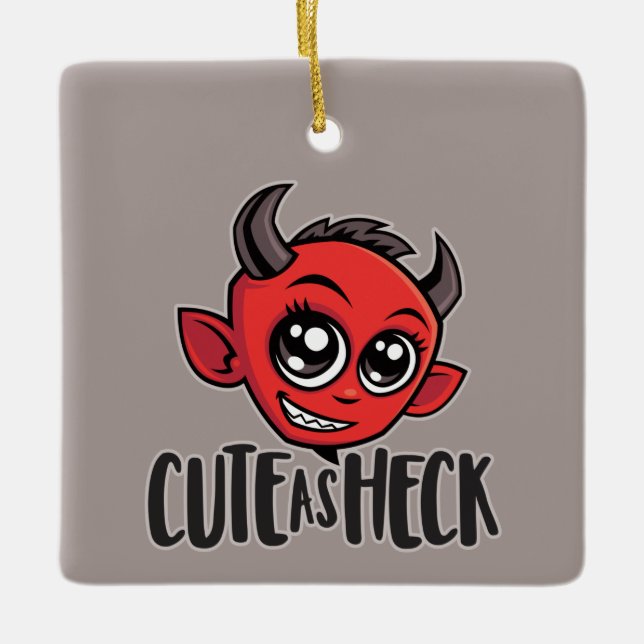 Cute som Heck Djävulen Julgransprydnad Keramik (Framsida)