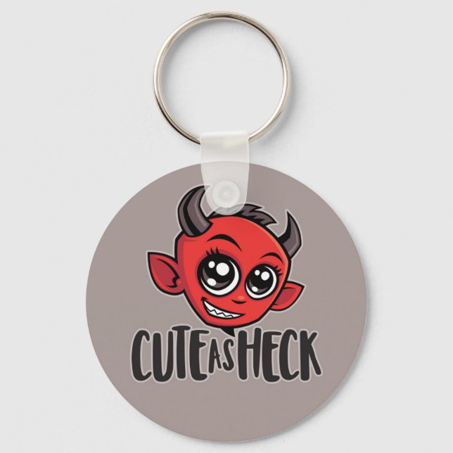 Cute som Heck Djävulen Nyckelring (Framsida)