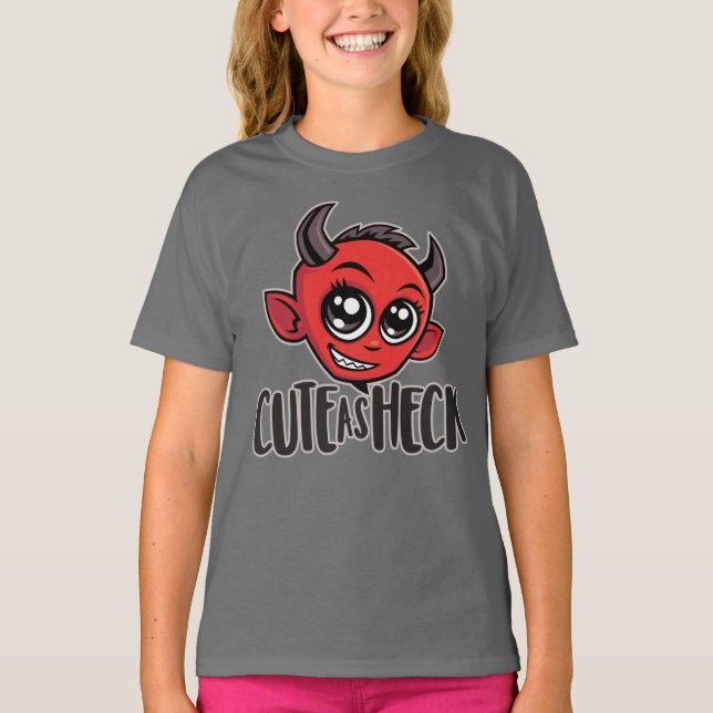 Cute som Heck Djävulen T Shirt (Framsida)