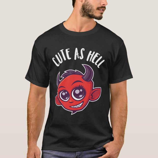 Cute som helvetet Djävulen T Shirt (Framsida)