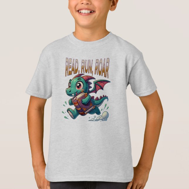 Cute som kör Bok Dragon T Shirt (Framsida)