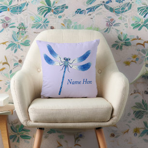 Cute som Kryp Blue Dragonfly på Violas Lila Kudde