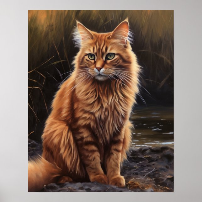 Cute Somali Cat Art Print Poster (Framsidan)