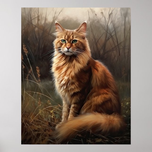 Cute Somali Cat Art Print Poster (Framsidan)